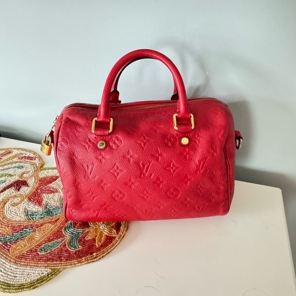 Louis Vuitton Handbags - Louis Vuitton Empreinte Speedy Bandouliere Red Leather Shoulder / Crossbody Bag